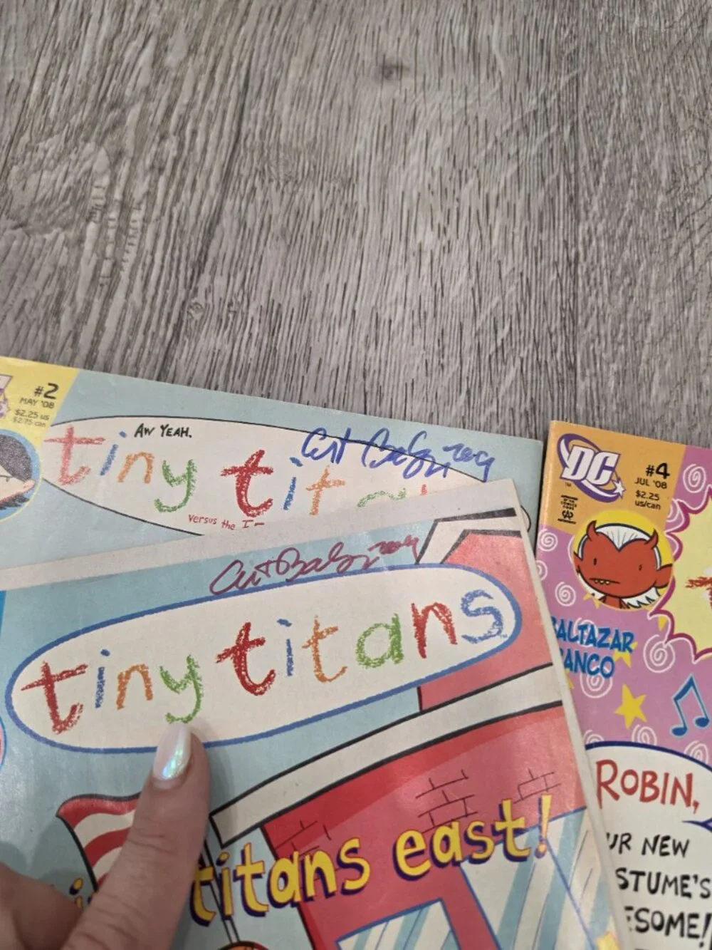Tiny Titans Comic Lot Issues #2-5 & #11 Signed By Baltazar DC Comics 2008-2009